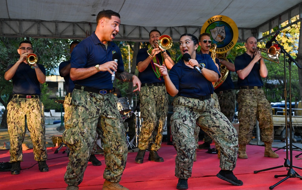 Pacific Partnership Band holds concert at Avenida Marginal waterfront in Dili, Timor-Leste
