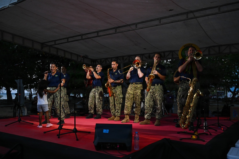 Pacific Partnership Band holds concert at Avenida Marginal waterfront in Dili, Timor-Leste