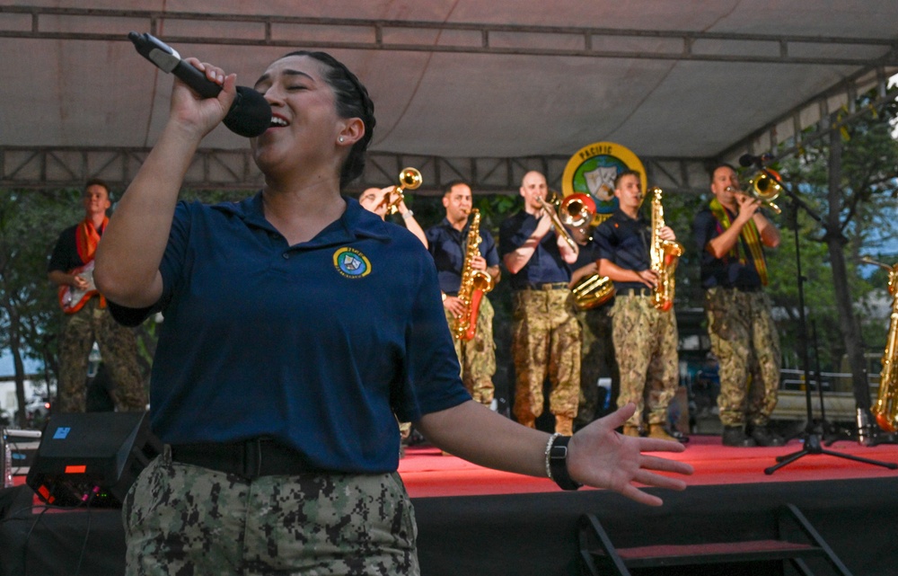 Pacific Partnership Band holds concert at Avenida Marginal waterfront in Dili, Timor-Leste
