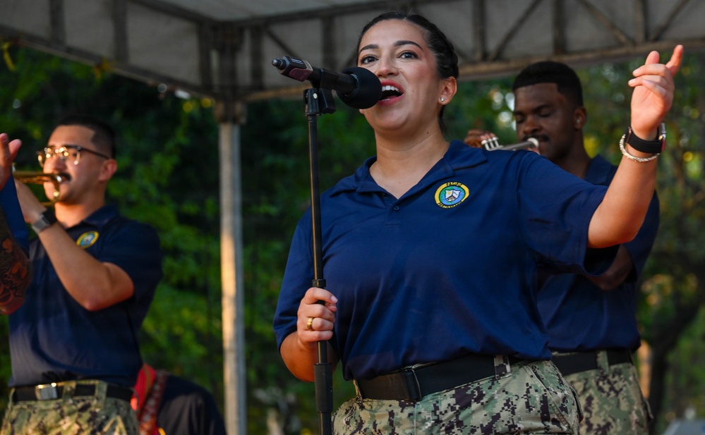 Pacific Partnership Band holds concert at Avenida Marginal waterfront in Dili, Timor-Leste
