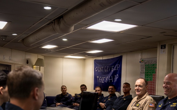Rear Adm. Robert Loughran Visits Delbert D. Black