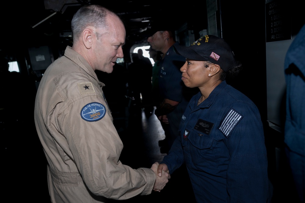 Rear Adm. Robert Loughran Visits Delbert D. Black