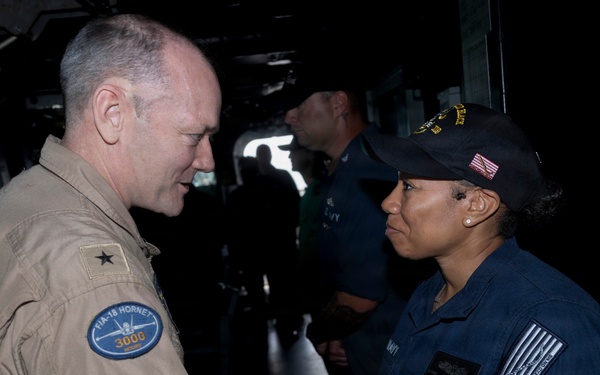 Rear Adm. Robert Loughran Visits Delbert D. Black