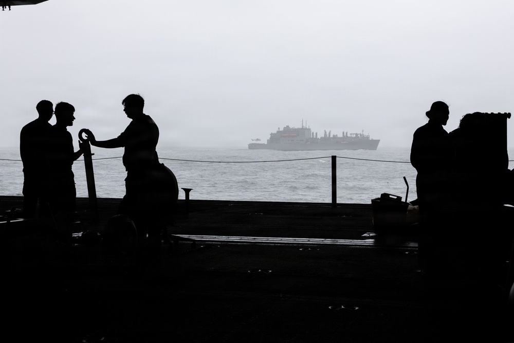 Abraham Lincoln Conducts a Replenishment-at-Sea with Henry J. Kaiser