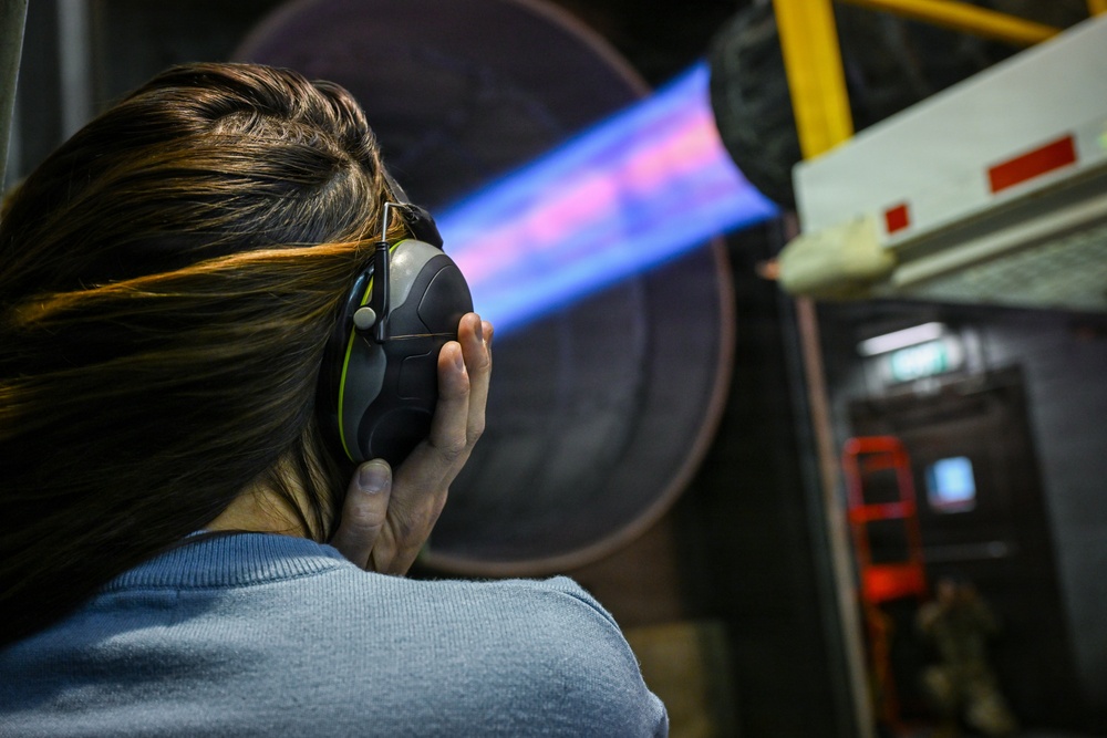 Liberty Wing families visit engine run demo
