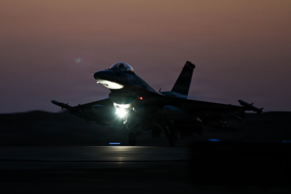 F-16 takeoff and land in the CENTCOM AOR