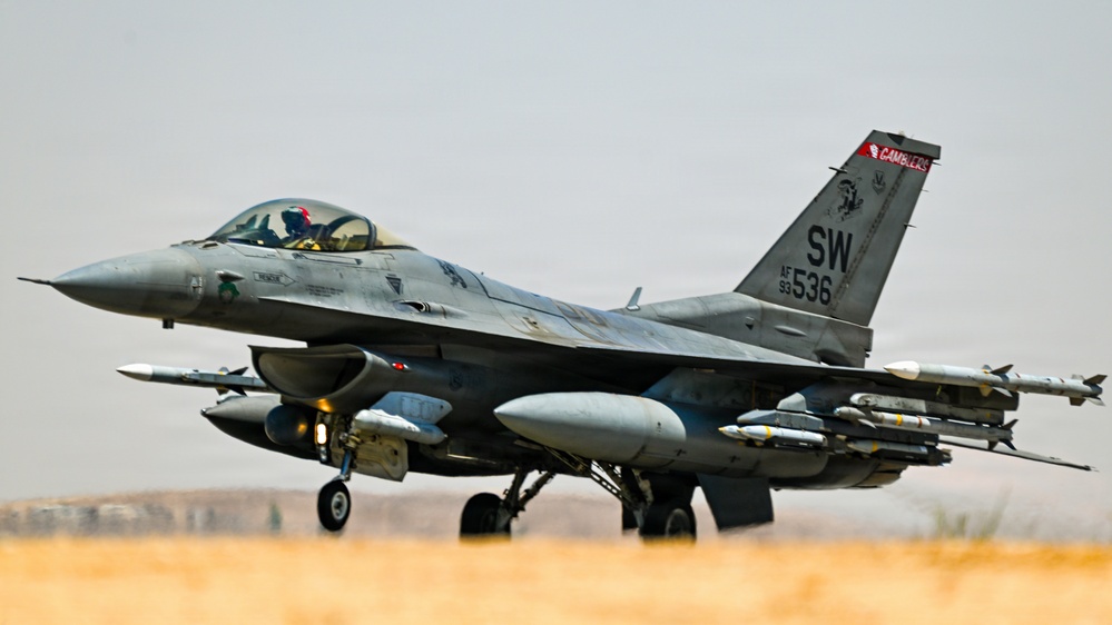 F-16 takeoff and land in the CENTCOM AOR