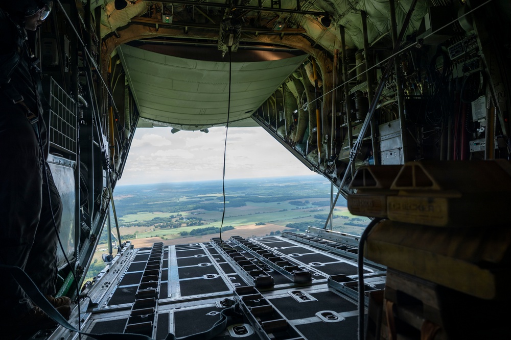 C-130Hs Fly Together in Large Formation