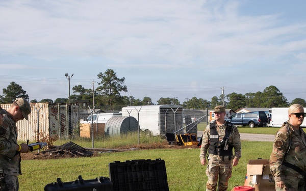 U.S. Soldiers and Airmen with the Georgia National Guard conduct joint CBRN exercise
