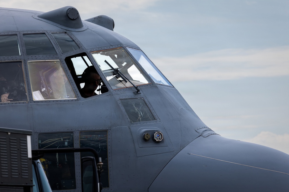 C-130Hs Fly Together in Large Formation