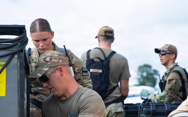 U.S. Soldiers and Airmen with the Georgia National Guard conduct joint CBRN exercise