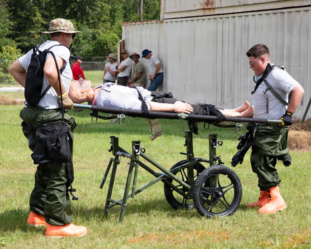 U.S. Soldiers and Airmen with the Georgia National Guard conduct joint CBRN exercise