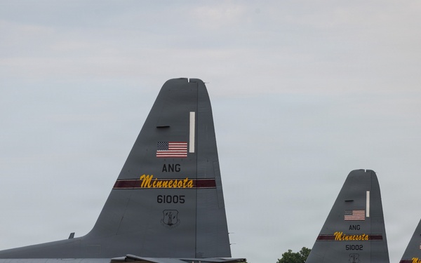 C-130Hs Fly Together in Large Formation