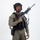 MCAS Marines pose for content 2026 A male individual is posed against a plain white studio background wearing full tactical gear. He is holding an assault-style rifle in a low-ready or patrol carry position while equipped with a plate carrier, helmet, and sidearm. The image appears to be a professional studio photograph, likely for promotional, training, or catalog purposes.
