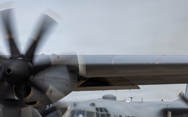 C-130Hs Fly Together in Large Formation
