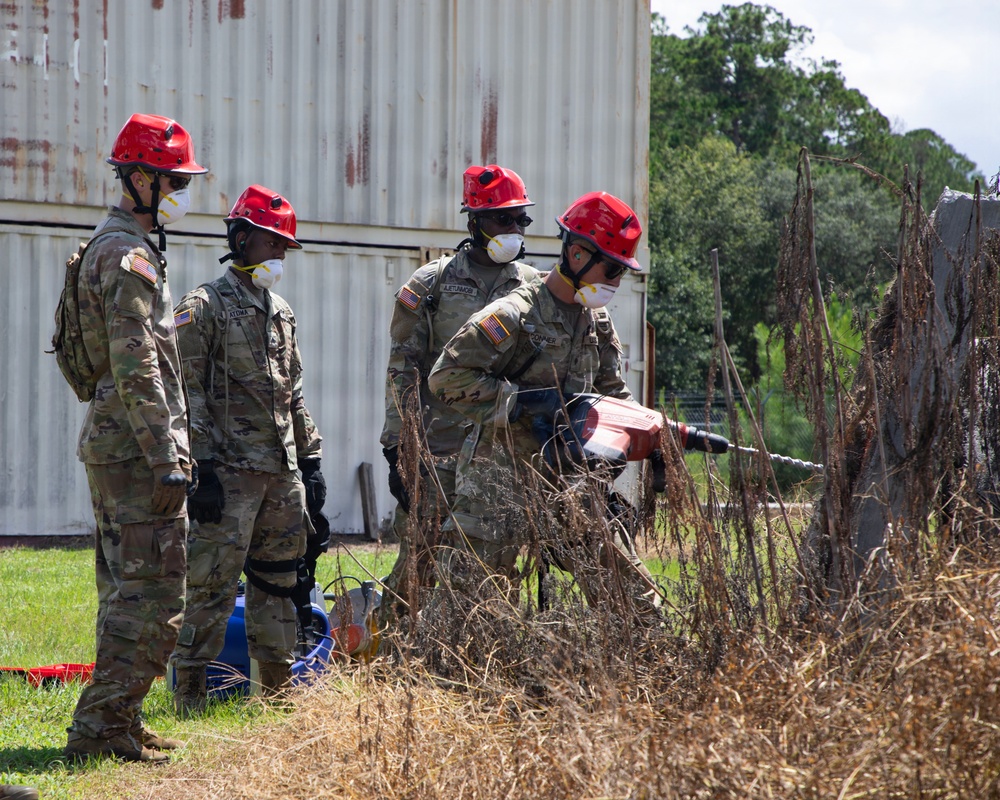 U.S. Soldiers and Airmen with the Georgia National Guard conduct joint CBRN exercise