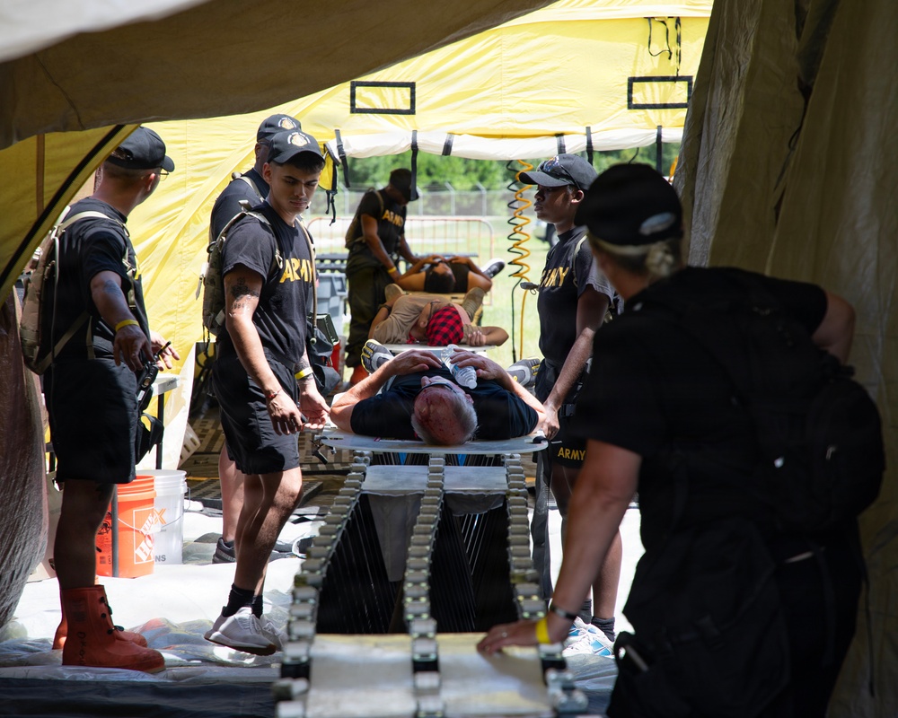 U.S. Soldiers and Airmen with the Georgia National Guard conduct joint CBRN exercise
