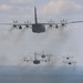 C-130Hs Fly Together in Large Formation