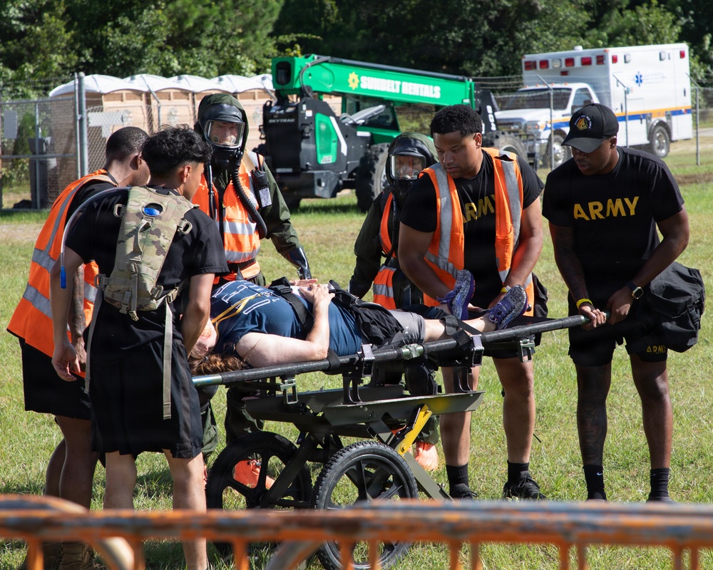 U.S. Soldiers and Airmen with the Georgia National Guard conduct joint CBRN exercise
