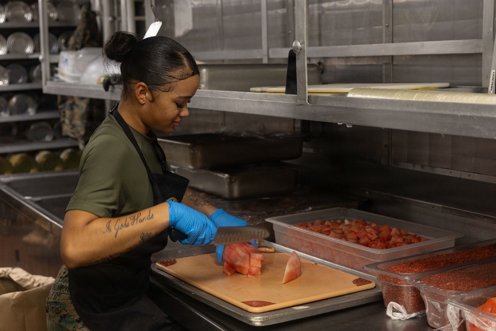 Food Prep in MKI galley
