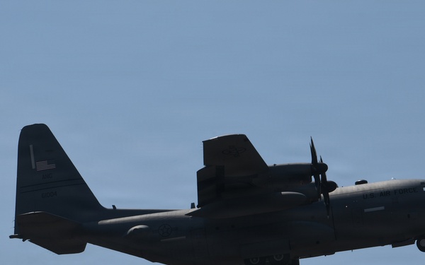 C-130Hs Fly Together in Large Formation