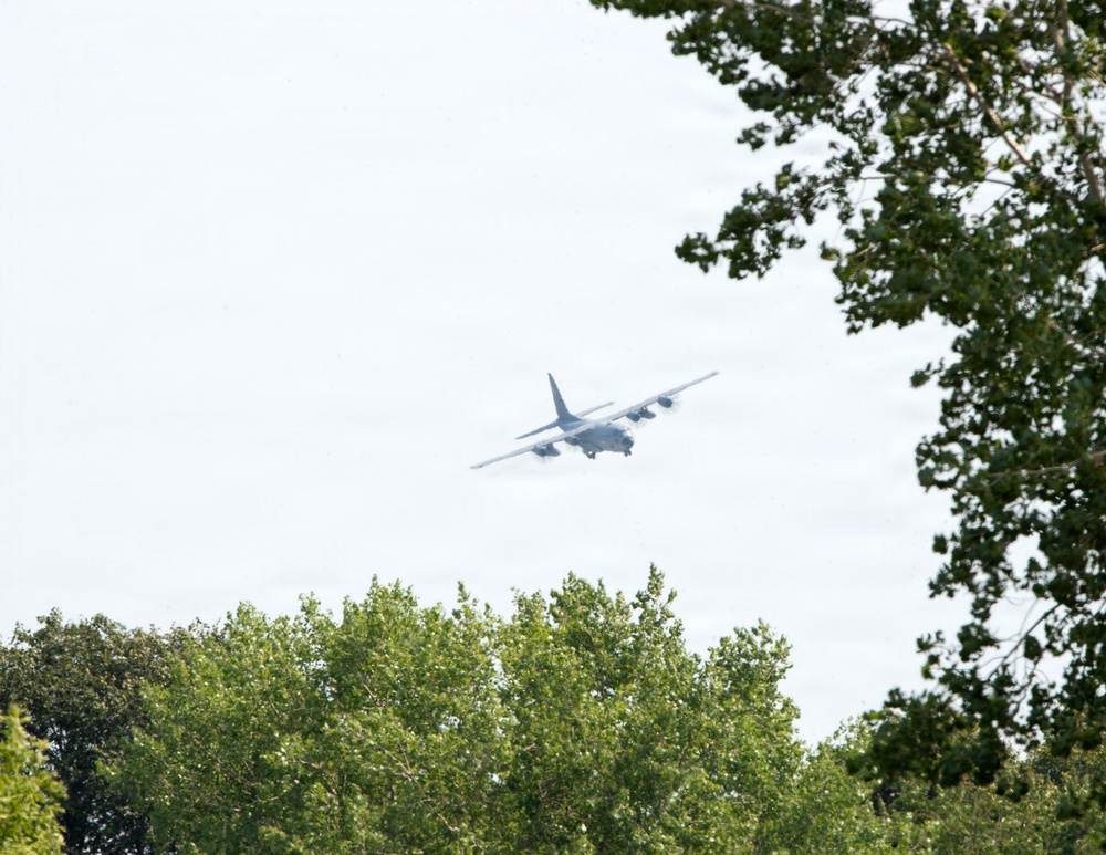 C-130Hs Fly Together in Large Formation