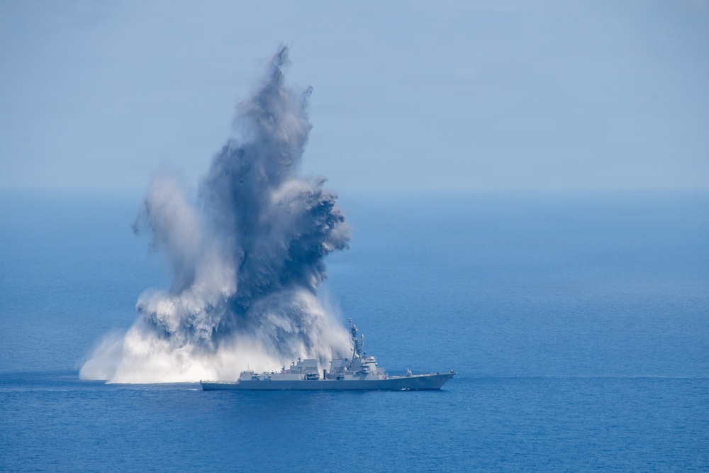 Future USS Ted Stevens Completes first full ship shock trial