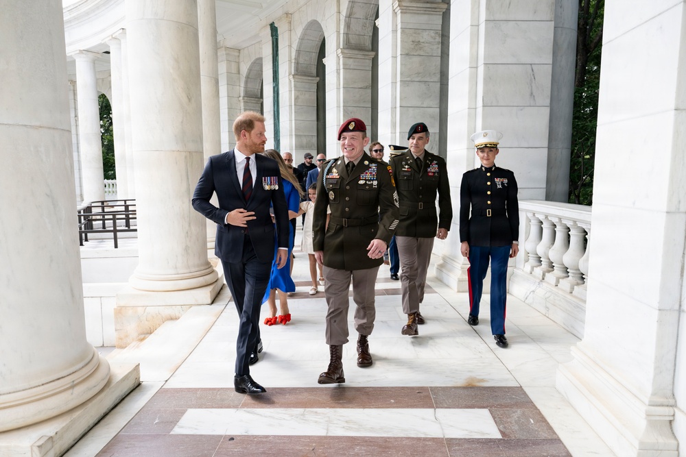 Prince Harry Visits Arlington National Cemetery