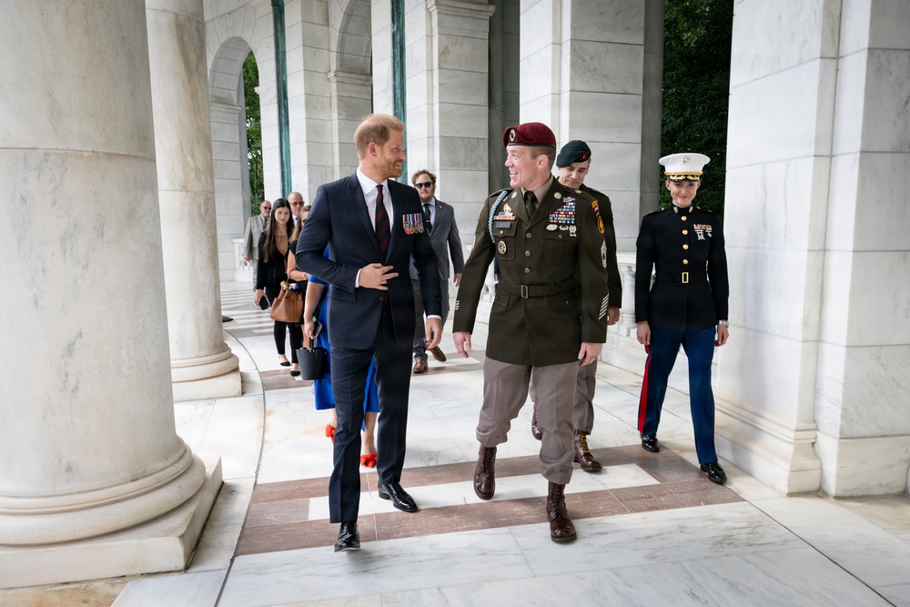 Prince Harry Visits Arlington National Cemetery