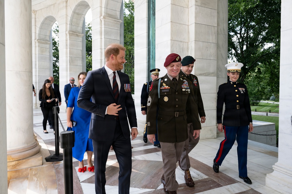 Prince Harry Visits Arlington National Cemetery