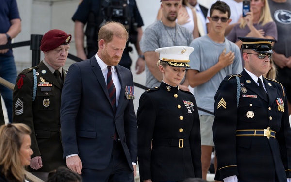 Prince Harry Visits Arlington National Cemetery