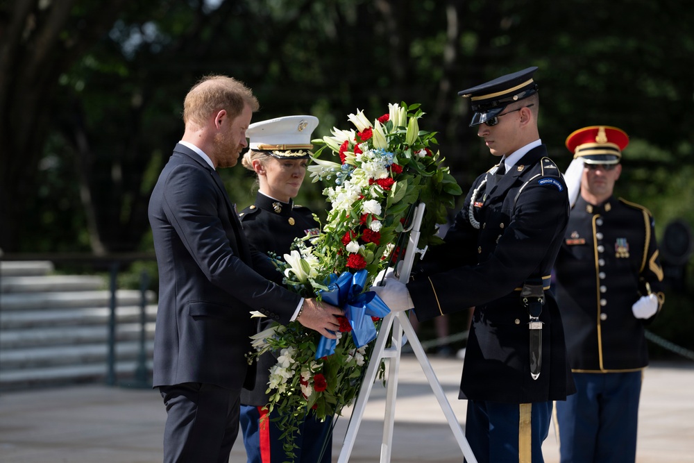 Prince Harry Visits Arlington National Cemetery