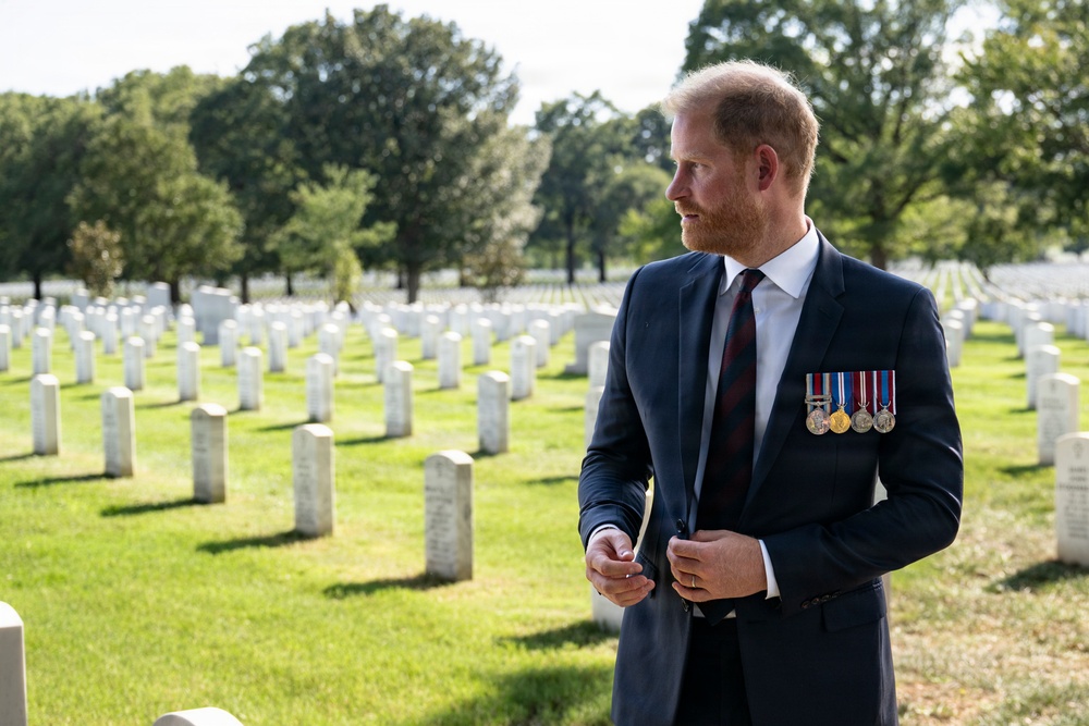 Prince Harry Visits Arlington National Cemetery