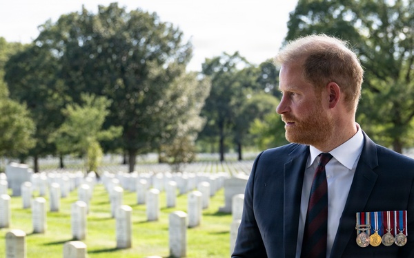 Prince Harry Visits Arlington National Cemetery
