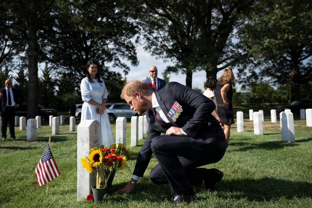 Prince Harry Visits Arlington National Cemetery