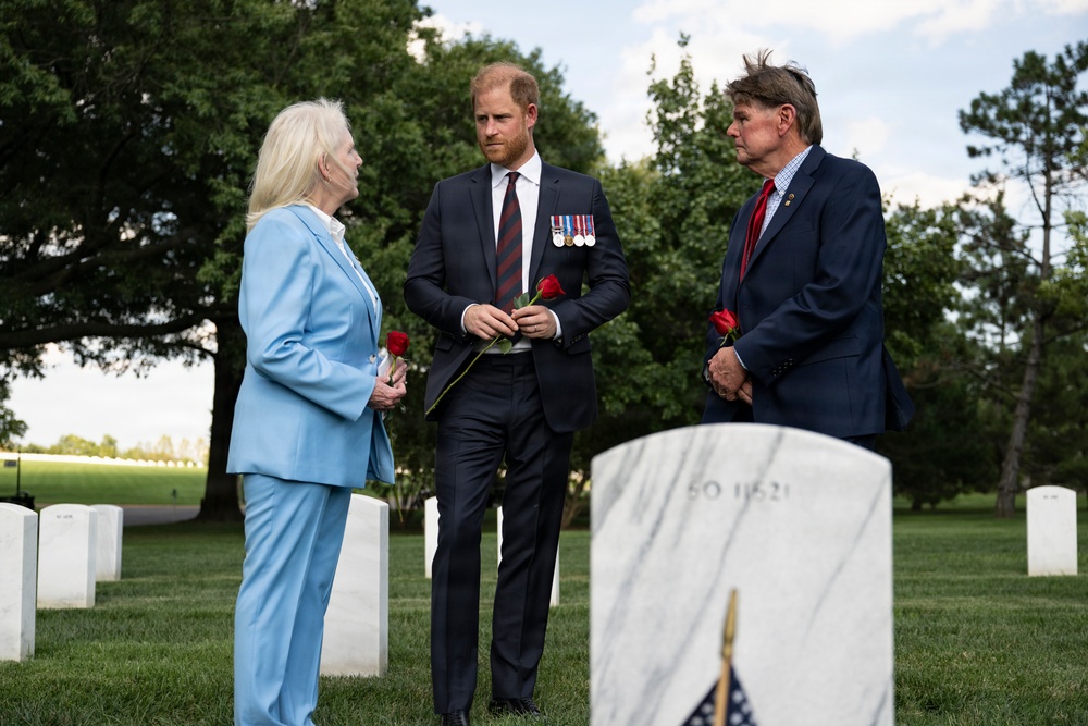 Prince Harry Visits Arlington National Cemetery