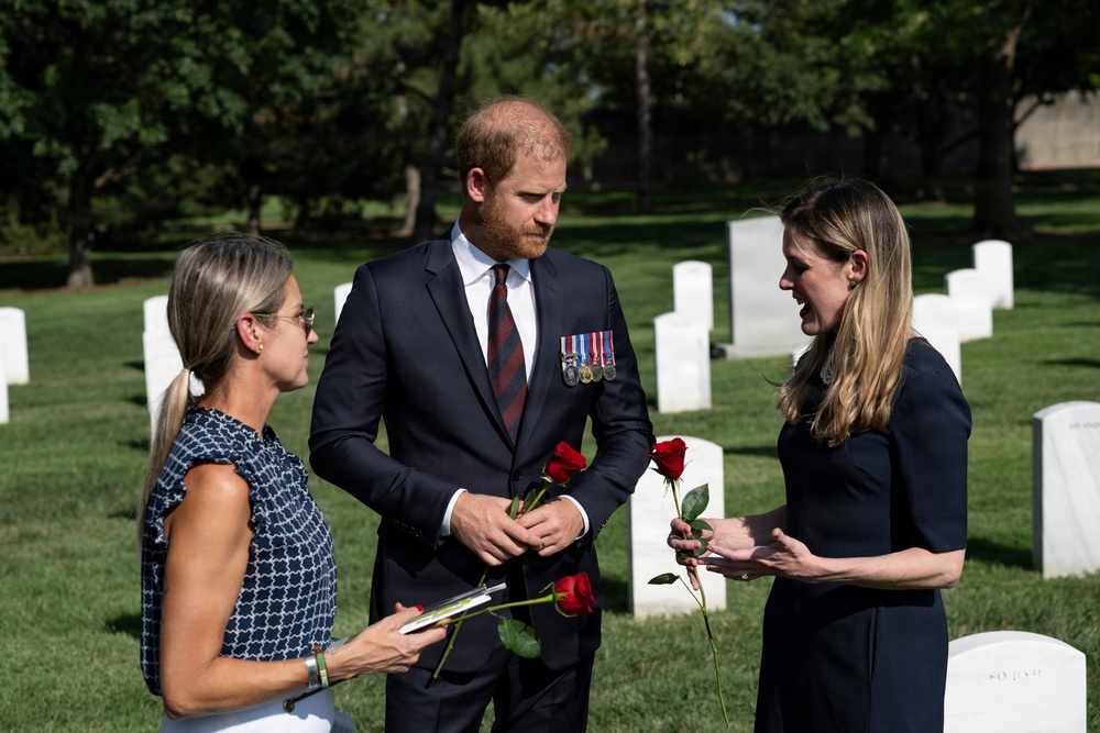 Prince Harry Visits Arlington National Cemetery
