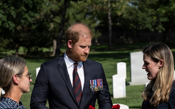 Prince Harry Visits Arlington National Cemetery