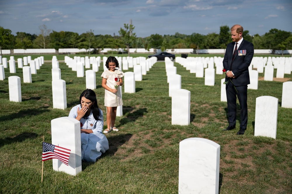 Prince Harry Visits Arlington National Cemetery
