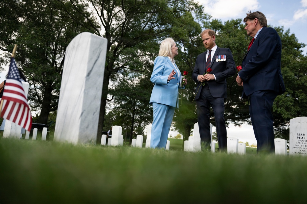Prince Harry Visits Arlington National Cemetery
