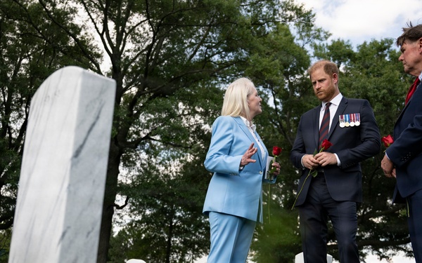 Prince Harry Visits Arlington National Cemetery
