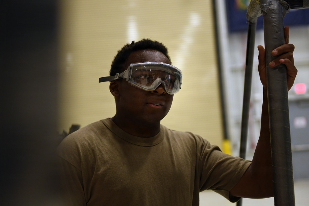 163d Aircraft Maintenance Squardron Performs Nighttime Maintenance
