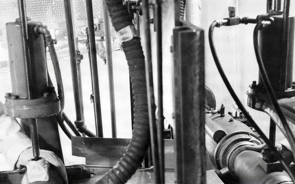 Historical McAlester Army Ammunition Plant photo circa 1940's-employees working on the bomb line