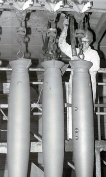 Historical McAlester Army Ammunition Plant photo circa 1940's bomb line