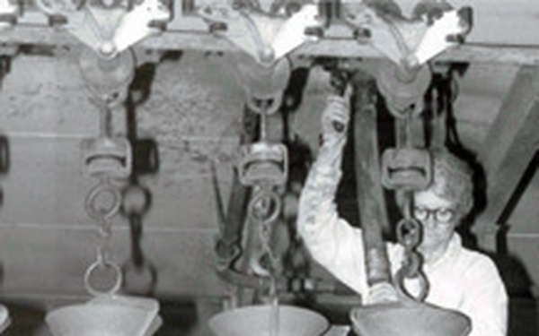 Historical McAlester Army Ammunition Plant photo circa 1940's bomb line