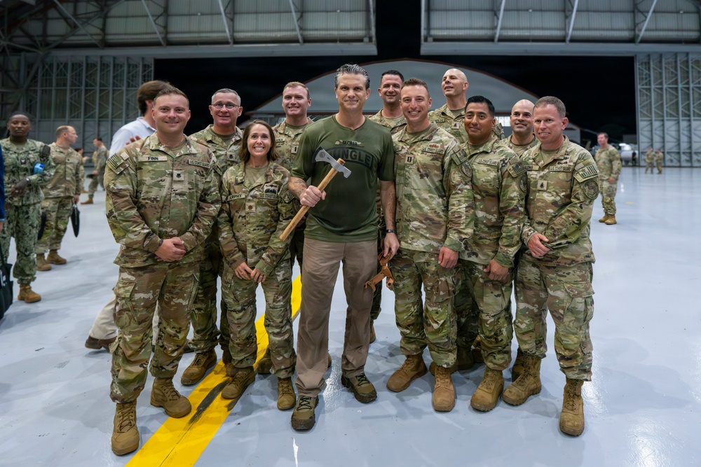Secretary of War Pete Hegseth addresses U.S. service members supporting PANAMAX 2026
