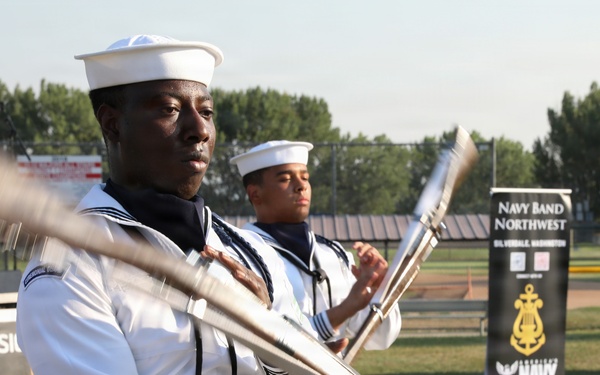 Navy Ceremonial Guardsmen and Navy Band Northwest perform during Billings Navy Week
