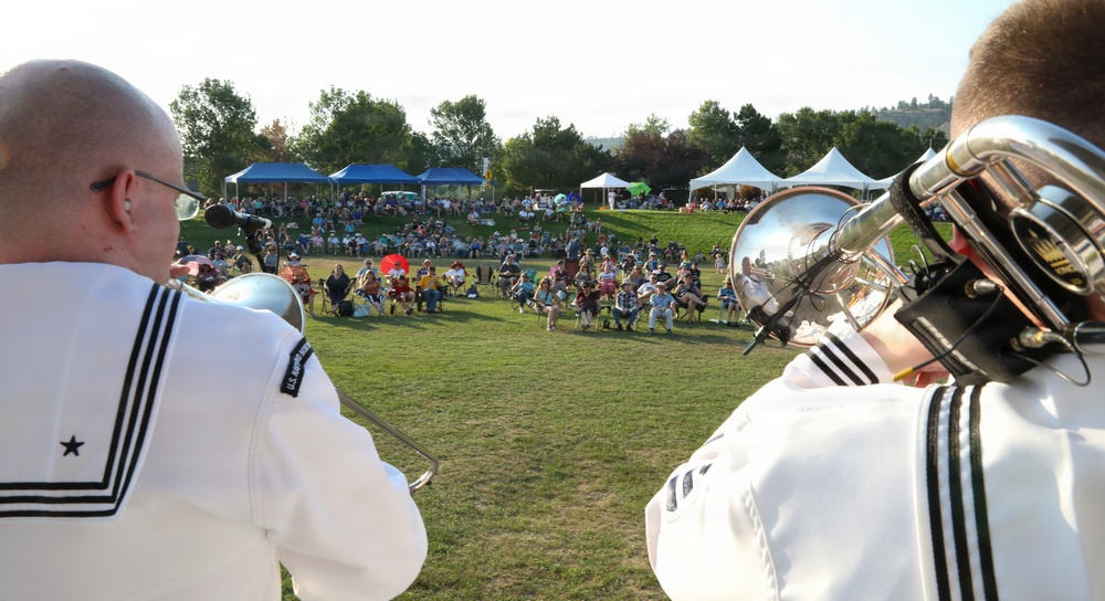 Navy Ceremonial Guardsmen and Navy Band Northwest perform during Billings Navy Week