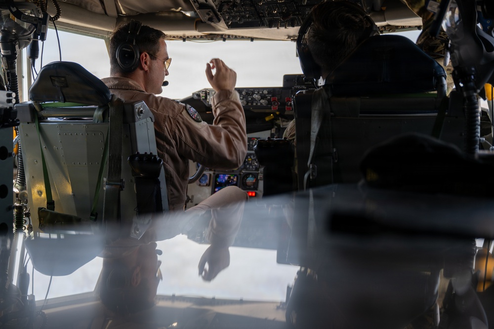 KC-135 refuels F-15s in support of regional security