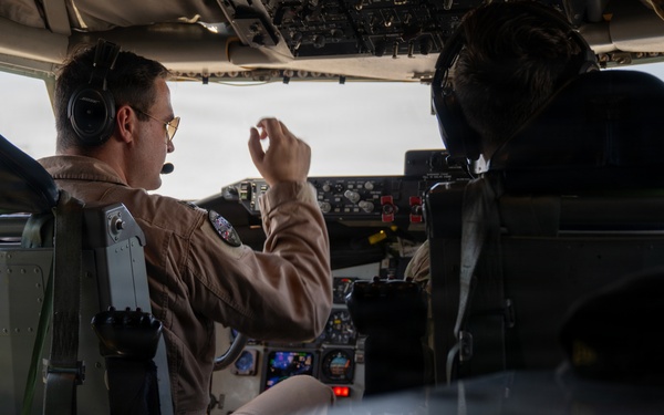KC-135 refuels F-15s in support of regional security